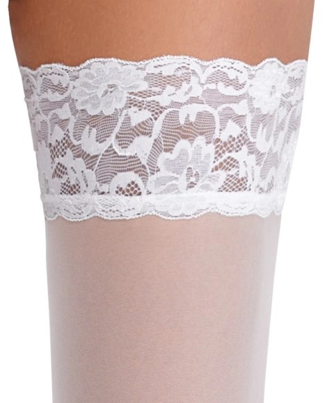 Cottelli LEGWEAR - Białe Klasyczne Pończochy Z Piękną Koronką 4 Cottelli LEGWEAR - Białe Klasyczne Pończochy Z Piękną Koronką 4