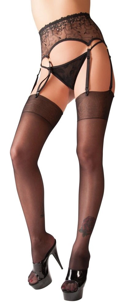 Cottelli LEGWEAR - Czarne Jedwabiste Pończochy Do Pasa 5 Cottelli LEGWEAR - Czarne Jedwabiste Pończochy Do Pasa 5