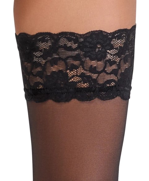 Cottelli LEGWEAR - Czarne Klasyczne Pończochy Z Piękną Koronką 2 Cottelli LEGWEAR - Czarne Klasyczne Pończochy Z Piękną Koronką 2