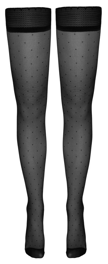 Cottelli LEGWEAR - Czarne Pończochy Samonośne Z Kropeczkami 5 Cottelli LEGWEAR - Czarne Pończochy Samonośne Z Kropeczkami 5