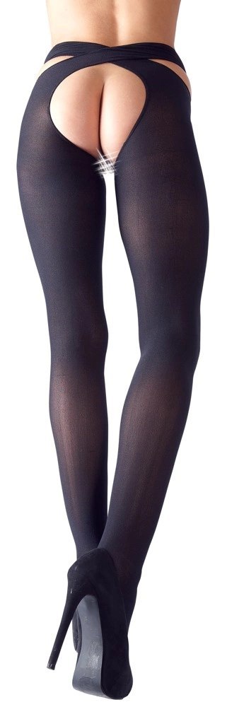 Cottelli LEGWEAR - Czarne Pończochy Z Paskami Na Biodra S/M Cottelli LEGWEAR - Czarne Pończochy Z Paskami Na Biodra S/M