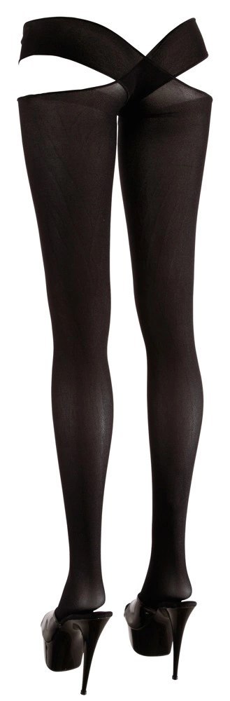 Cottelli LEGWEAR - Czarne Pończochy Z Paskami Na Biodra S/M Cottelli LEGWEAR - Czarne Pończochy Z Paskami Na Biodra S/M