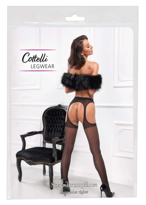 Cottelli LEGWEAR - Czarne Rajstopy Do Pończoch Z Delikatną Koronką 2 Cottelli LEGWEAR - Czarne Rajstopy Do Pończoch Z Delikatną Koronką 2