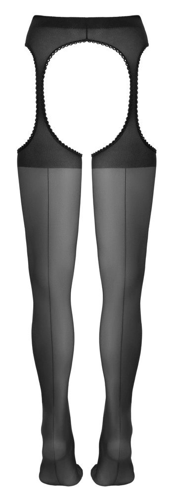 Cottelli LEGWEAR - Czarne Rajstopy Do Pończoch Z Delikatną Koronką 3 Cottelli LEGWEAR - Czarne Rajstopy Do Pończoch Z Delikatną Koronką 3