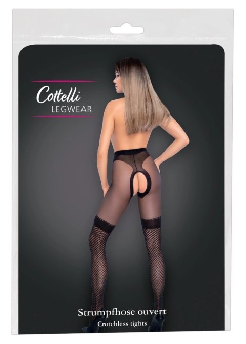 Cottelli LEGWEAR - Czarne Rajstopy Z Wplecioną Siateczką 2 Cottelli LEGWEAR - Czarne Rajstopy Z Wplecioną Siateczką 2