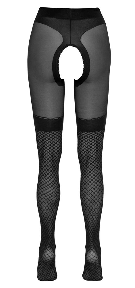 Cottelli LEGWEAR - Czarne Rajstopy Z Wplecioną Siateczką 3 Cottelli LEGWEAR - Czarne Rajstopy Z Wplecioną Siateczką 3