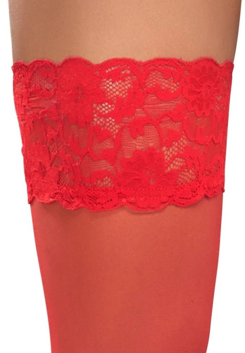 Cottelli LEGWEAR - Czerwone Klasyczne Pończochy Z Piękną Koronką 2 Cottelli LEGWEAR - Czerwone Klasyczne Pończochy Z Piękną Koronką 2
