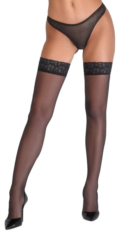 Cottelli LEGWEAR - Klasyczne Gładkie Pończochy Z Elegancką Koronką 5 Cottelli LEGWEAR - Klasyczne Gładkie Pończochy Z Elegancką Koronką 5
