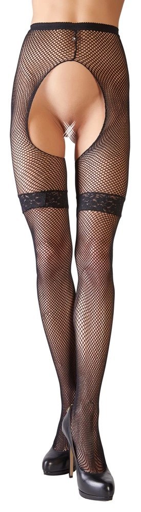 Cottelli LEGWEAR - Rajstopy Do Pończoch Kabaretki Czarne M/L Cottelli LEGWEAR - Rajstopy Do Pończoch Kabaretki Czarne M/L