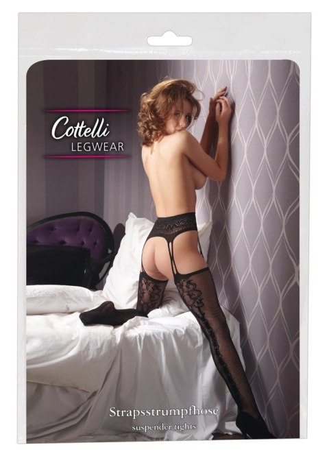 Cottelli LEGWEAR - Rajstopy Z Pasem Do Pończoch Z Otwartym Kroczem S/M Cottelli LEGWEAR - Rajstopy Z Pasem Do Pończoch Z Otwartym Kroczem S/M