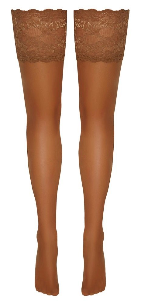 Cottelli LEGWEAR - Samonośne Beżowe Pończochy Z Szeroką Koronką 4 Cottelli LEGWEAR - Samonośne Beżowe Pończochy Z Szeroką Koronką 4