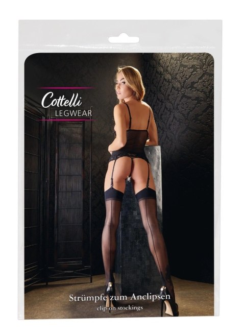 Cottelli LEGWEAR - Seksowne Czarne Pończochy Z Ozdobnym Szwem 5 Cottelli LEGWEAR - Seksowne Czarne Pończochy Z Ozdobnym Szwem 5