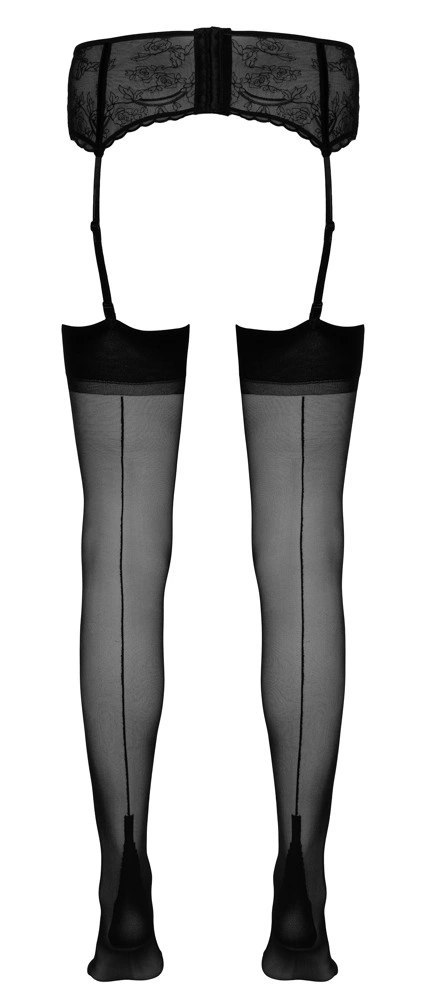 Cottelli LEGWEAR - Seksowne Czarne Pończochy Z Ozdobnym Szwem 5 Cottelli LEGWEAR - Seksowne Czarne Pończochy Z Ozdobnym Szwem 5