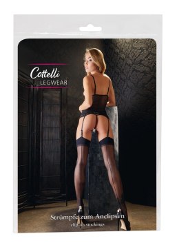Cottelli LEGWEAR - Seksowne Czarne Pończochy Z Ozdobnym Szwem 7