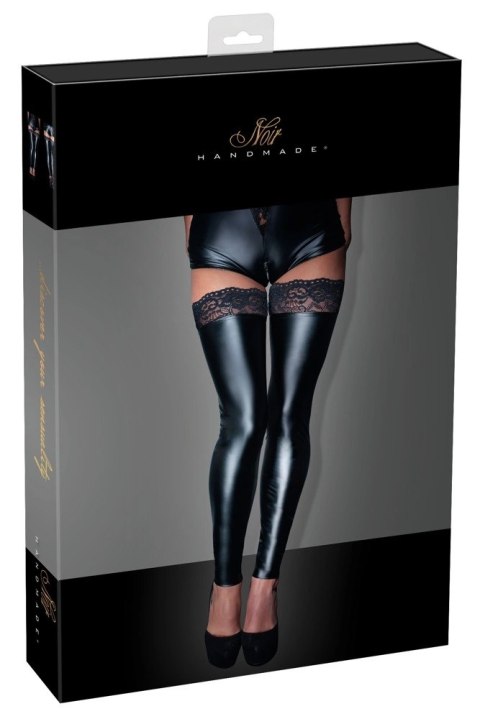 Noir - Seksowne Matowe Pończochy Z Elegancką Koronką Czarne S Noir - Seksowne Matowe Pończochy Z Elegancką Koronką Czarne S