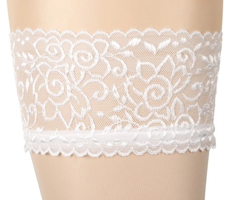 Cottelli LEGWEAR - Białe Klasyczne Pończochy Z Koronką L Cottelli LEGWEAR - Białe Klasyczne Pończochy Z Koronką L
