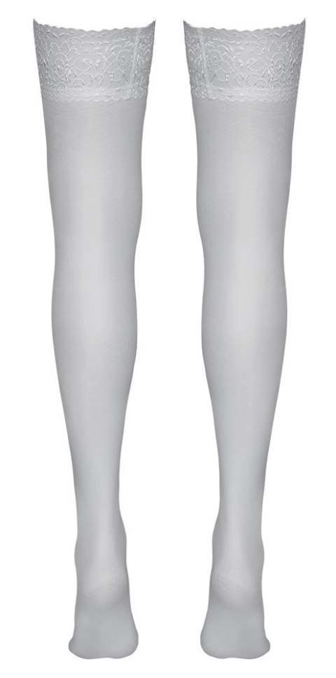 Cottelli LEGWEAR - Białe Klasyczne Pończochy Z Koronką L Cottelli LEGWEAR - Białe Klasyczne Pończochy Z Koronką L