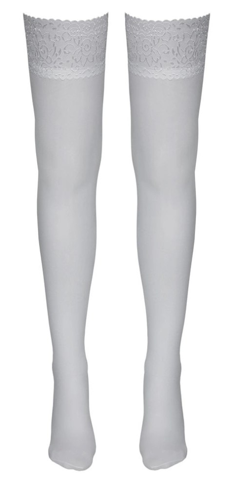 Cottelli LEGWEAR - Białe Klasyczne Pończochy Z Koronką XS Cottelli LEGWEAR - Białe Klasyczne Pończochy Z Koronką XS