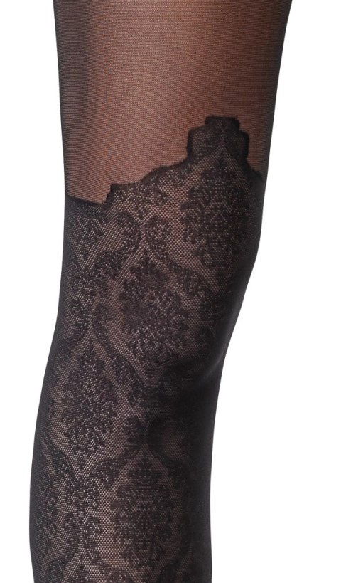 Cottelli LEGWEAR - Czarne Rajstopy Bez Krocza Z Delikatną Koronką 2 Cottelli LEGWEAR - Czarne Rajstopy Bez Krocza Z Delikatną Koronką 2