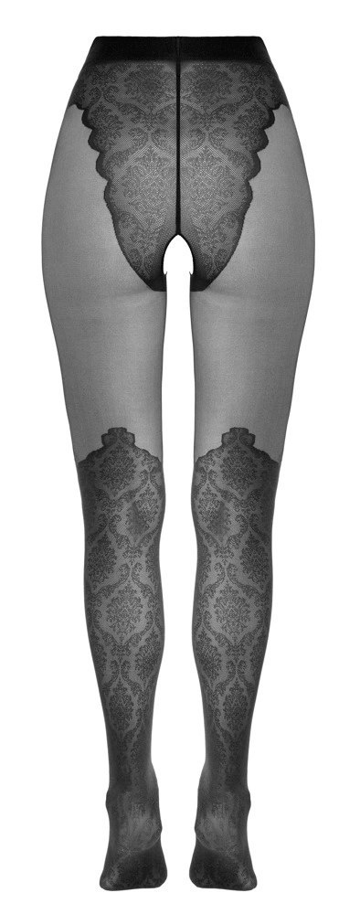 Cottelli LEGWEAR - Czarne Rajstopy Bez Krocza Z Delikatną Koronką 3 Cottelli LEGWEAR - Czarne Rajstopy Bez Krocza Z Delikatną Koronką 3