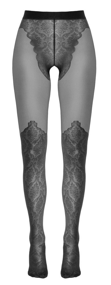 Cottelli LEGWEAR - Czarne Rajstopy Bez Krocza Z Delikatną Koronką 5 Cottelli LEGWEAR - Czarne Rajstopy Bez Krocza Z Delikatną Koronką 5