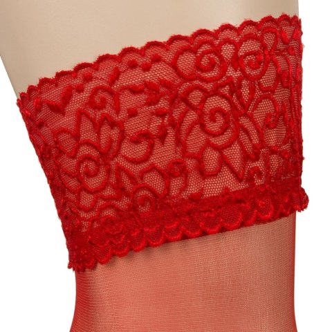 Cottelli LEGWEAR - Czerwone Klasyczne Pończochy Z Koronką XL Cottelli LEGWEAR - Czerwone Klasyczne Pończochy Z Koronką XL