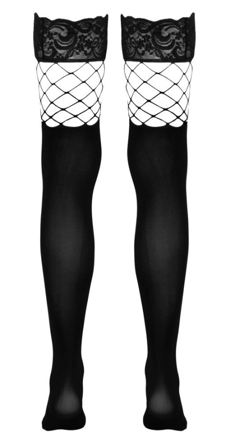 Cottelli LEGWEAR - Pończochy I Pończochy Siatkowe W Jednym Z Koronką M/L Cottelli LEGWEAR - Pończochy I Pończochy Siatkowe W Jednym Z Koronką M/L