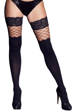 Cottelli LEGWEAR - Pończochy I Pończochy Siatkowe W Jednym Z Koronką S/M