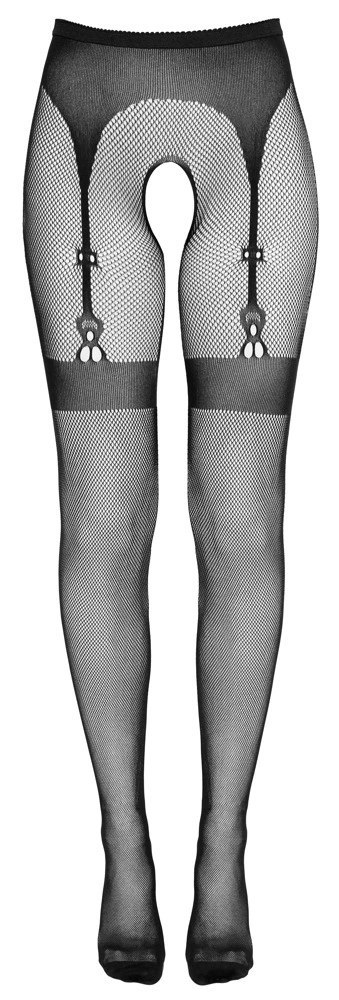 Cottelli LEGWEAR - Rajstopy Z Siateczki Z Wzorem Pończoch I Podwiązek S-L Cottelli LEGWEAR - Rajstopy Z Siateczki Z Wzorem Pończoch I Podwiązek S-L