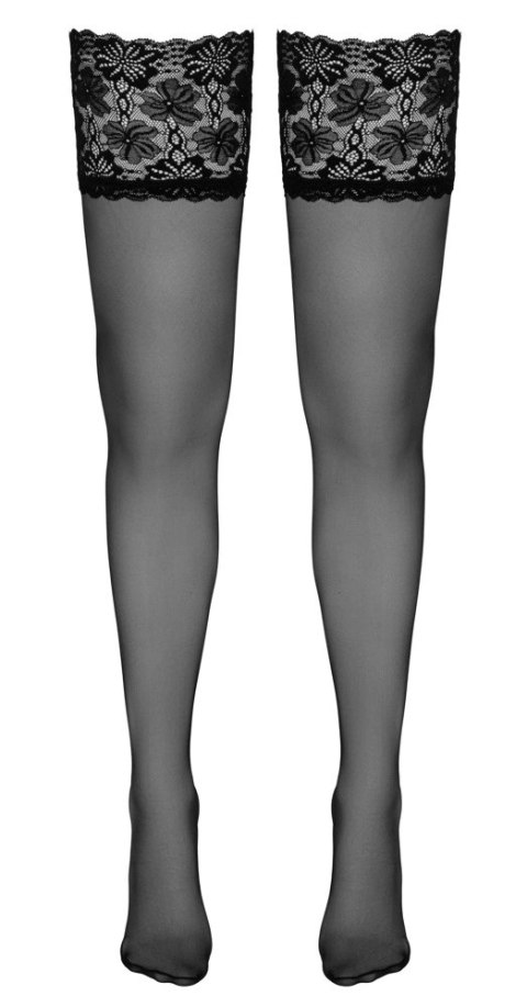 Cottelli LEGWEAR - Seksowne Czarne Pończochy Z Wysoką Koronką 2 Cottelli LEGWEAR - Seksowne Czarne Pończochy Z Wysoką Koronką 2