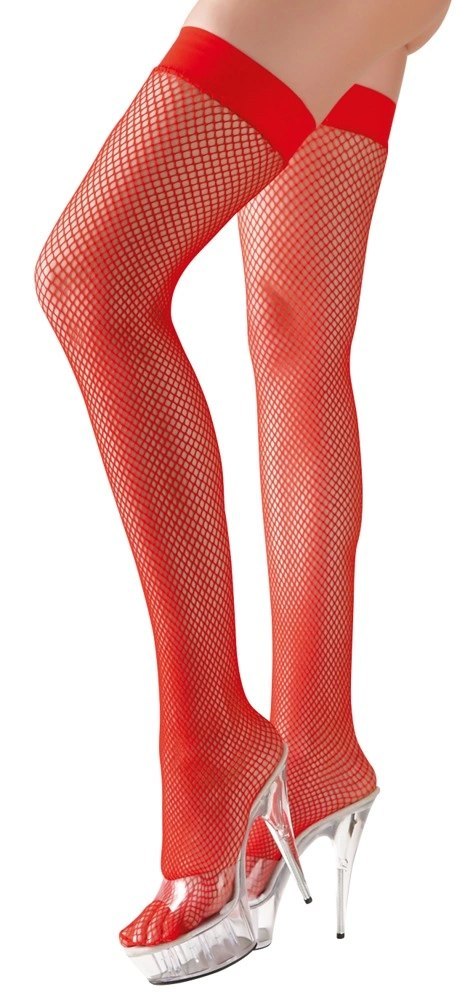 Cottelli LEGWEAR - Seksowne Klasyczne Czerwone Pończochy Kabaretki M Cottelli LEGWEAR - Seksowne Klasyczne Czerwone Pończochy Kabaretki M
