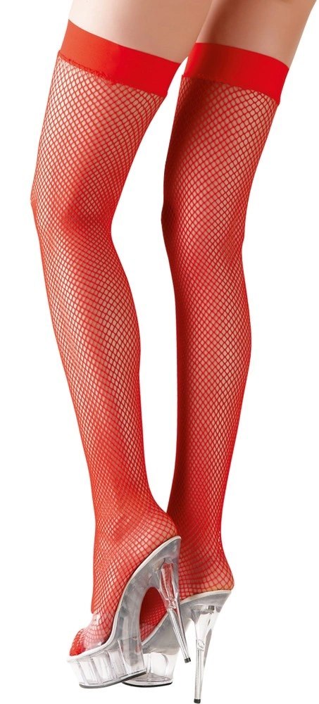 Cottelli LEGWEAR - Seksowne Klasyczne Czerwone Pończochy Kabaretki M Cottelli LEGWEAR - Seksowne Klasyczne Czerwone Pończochy Kabaretki M