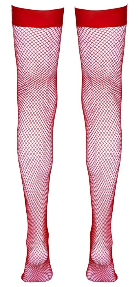 Cottelli LEGWEAR - Seksowne Klasyczne Czerwone Pończochy Kabaretki M Cottelli LEGWEAR - Seksowne Klasyczne Czerwone Pończochy Kabaretki M