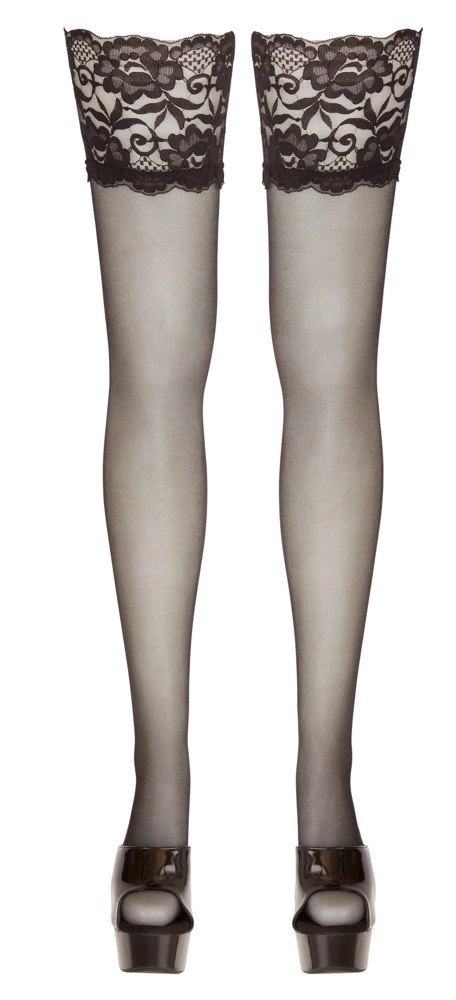 Cottelli LEGWEAR - Seksowne Pończochy Samonośne Z Wysoką Koronką 4 Cottelli LEGWEAR - Seksowne Pończochy Samonośne Z Wysoką Koronką 4