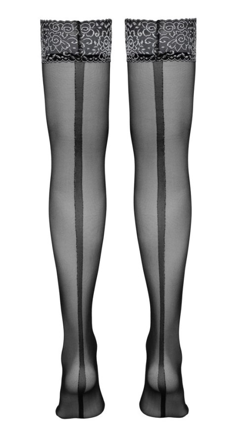 Cottelli LEGWEAR - Seksowne Pończochy Z Ozdobnym Szwem I Srebrną Koronką XL Cottelli LEGWEAR - Seksowne Pończochy Z Ozdobnym Szwem I Srebrną Koronką XL