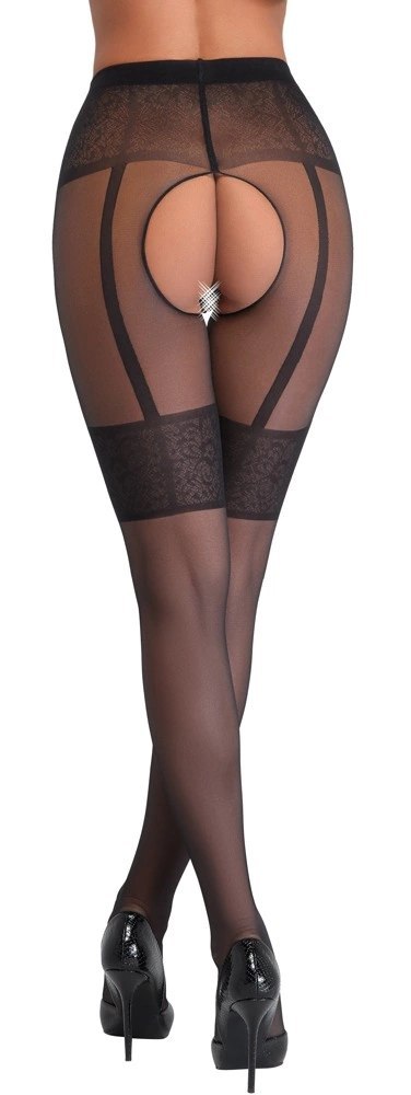 Cottelli LEGWEAR - Seksowne Rajstopy Bez Krocza Z Wzorem Podwiązek 4 Cottelli LEGWEAR - Seksowne Rajstopy Bez Krocza Z Wzorem Podwiązek 4