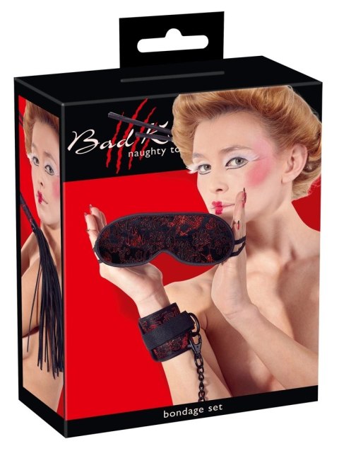 Bad Kitty - 3-Częściowy Zestaw BDSM Czarny Satynowy Bad Kitty - 3-Częściowy Zestaw BDSM Czarny Satynowy