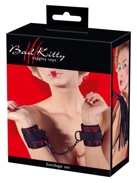 Bad Kitty - 3-Częściowy Zestaw BDSM Czarny Satynowy Bad Kitty - 3-Częściowy Zestaw BDSM Czarny Satynowy