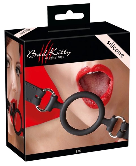 Bad Kitty - Czarny Silikonowy Knebel Otwarty Bad Kitty - Czarny Silikonowy Knebel Otwarty
