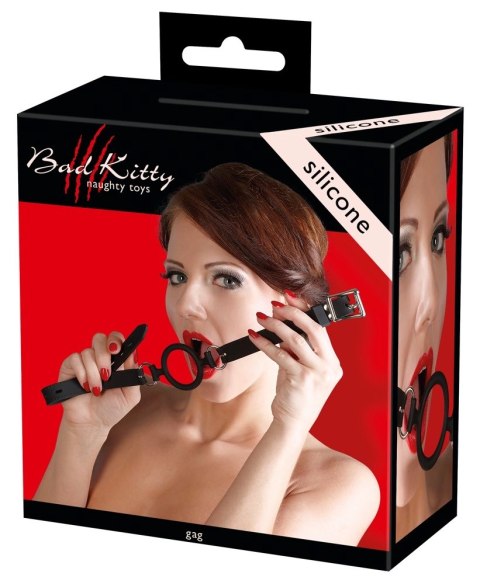 Bad Kitty - Czarny Silikonowy Knebel Otwarty Bad Kitty - Czarny Silikonowy Knebel Otwarty