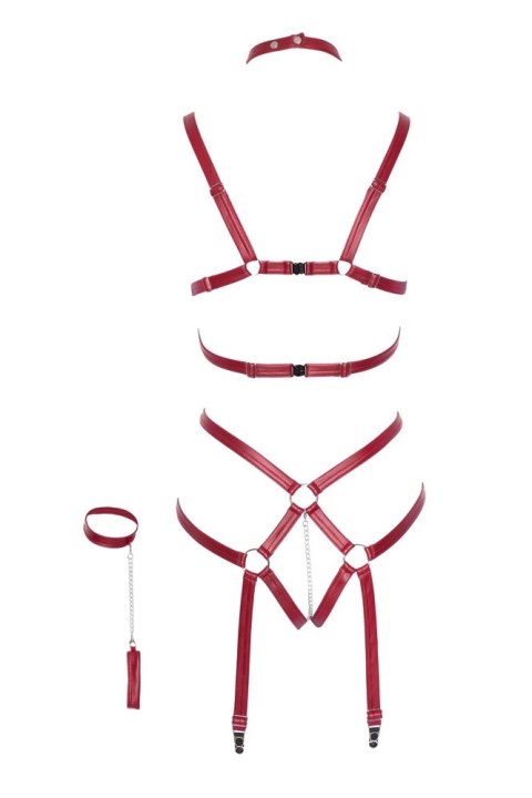Bad Kitty - Czerwone Body Z Paseczków Uprząż Otwarte S/M Bad Kitty - Czerwone Body Z Paseczków Uprząż Otwarte S/M