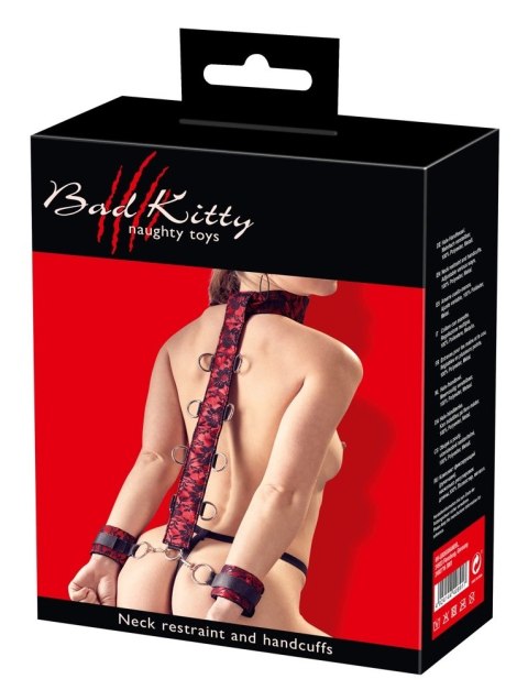 Bad Kitty - Koronkowo-Satynowa Obroża Z Kajdankami Bad Kitty - Koronkowo-Satynowa Obroża Z Kajdankami