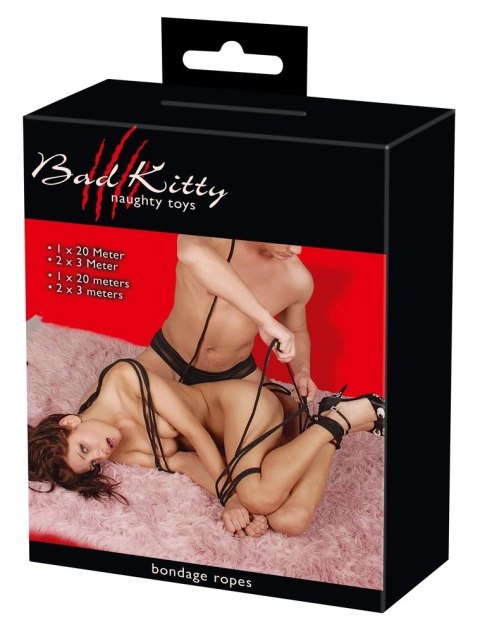 Bad Kitty - Liny Do Wiązania Swojego Partnera Czarne Bad Kitty - Liny Do Wiązania Swojego Partnera Czarne