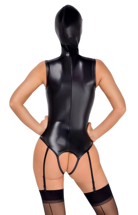 Bad Kitty - Seksowne Skórzane Body Bez Biustu Z Maską M Bad Kitty - Seksowne Skórzane Body Bez Biustu Z Maską M