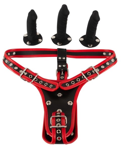 Bad Kitty - Uprząż Strap-On Z 3 Dildami L/XL Bad Kitty - Uprząż Strap-On Z 3 Dildami L/XL