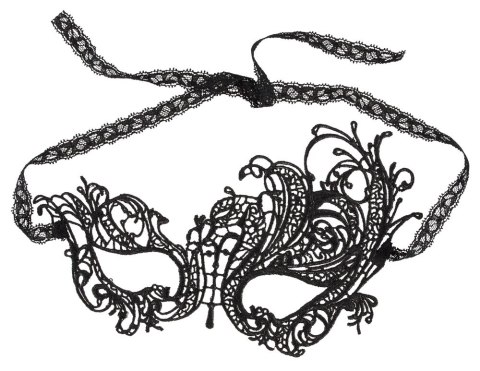 Cottelli ACCESSOIRES - Czarna Haftowana Maska Na Oczy Z Koronkową Wstążką Cottelli ACCESSOIRES - Czarna Haftowana Maska Na Oczy Z Koronkową Wstążką