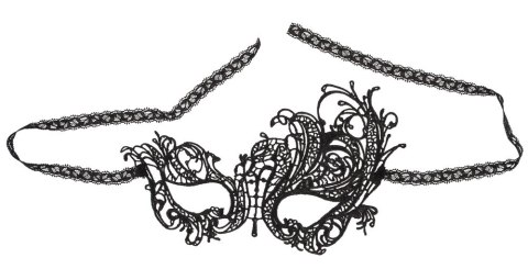 Cottelli ACCESSOIRES - Czarna Haftowana Maska Na Oczy Z Koronkową Wstążką Cottelli ACCESSOIRES - Czarna Haftowana Maska Na Oczy Z Koronkową Wstążką