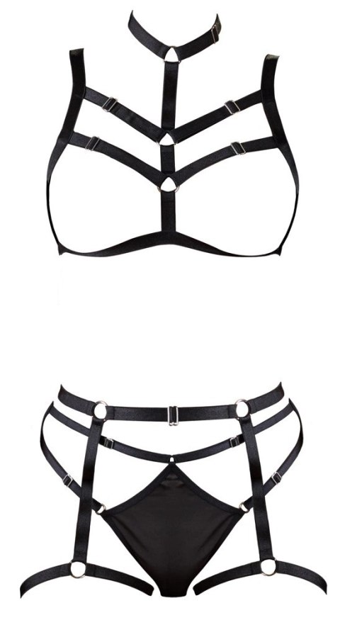 Cottelli LINGERIE - Seksowny Zestaw Uprzęży Góra I Dół Bondage Czarne S-L Cottelli LINGERIE - Seksowny Zestaw Uprzęży Góra I Dół Bondage Czarne S-L