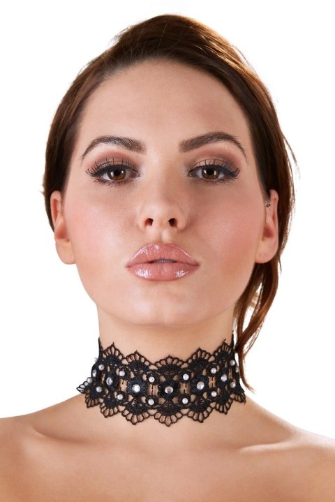 Cottelli ACCESSOIRES - Czarny Haftowany Naszyjnik Z Perełkami I Dżetami Cottelli ACCESSOIRES - Czarny Haftowany Naszyjnik Z Perełkami I Dżetami