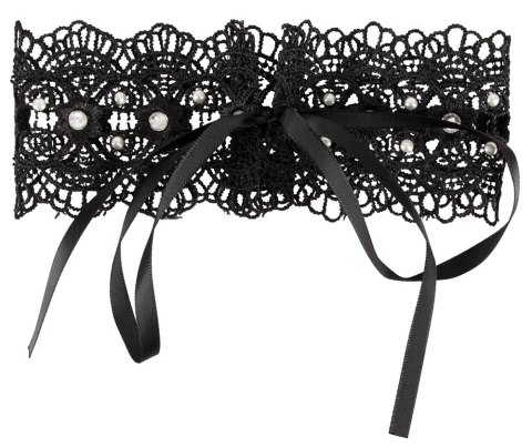 Cottelli ACCESSOIRES - Czarny Haftowany Naszyjnik Z Perełkami I Dżetami Cottelli ACCESSOIRES - Czarny Haftowany Naszyjnik Z Perełkami I Dżetami